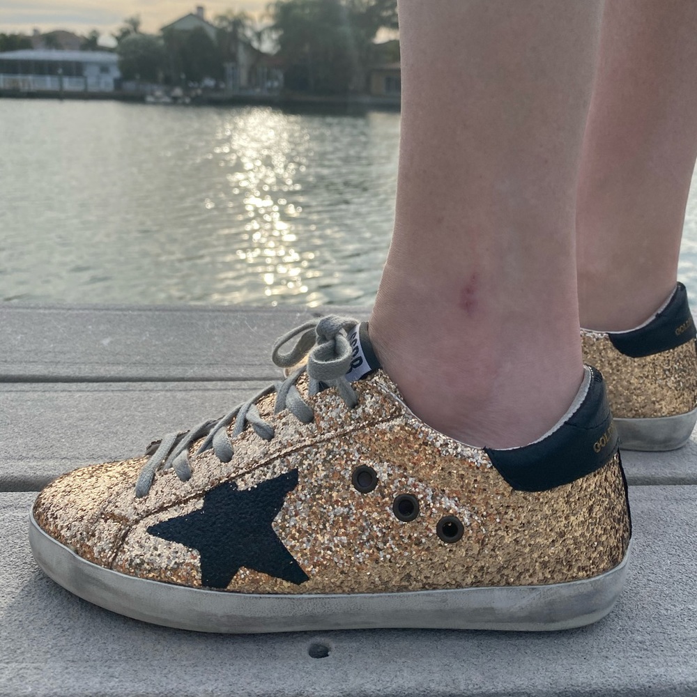 Golden Goose Gold Glitter Superstar